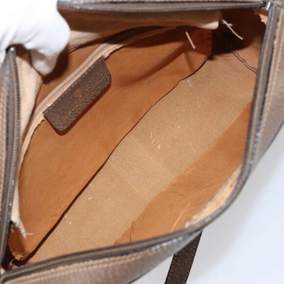 GUCCI GG Supreme Web Sherry Line Bag PVC Beige Gold - Picture 13 of 14